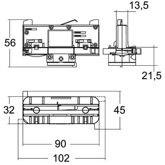 Brumberg Leuchten Adapter mit Kabelauslass schwarz, DALI 87138080
