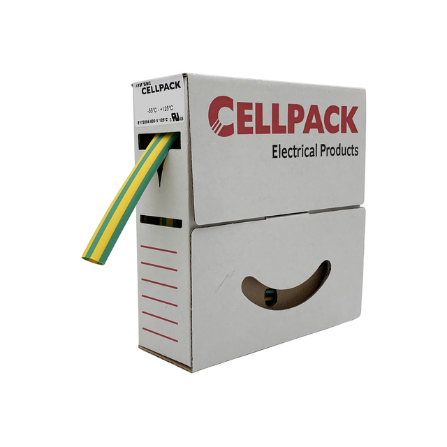 Cellpack Schrumpfschlauch-Abrollbox 24-8mm/L:4m,gg SB/24-8/grün-gelb/4m