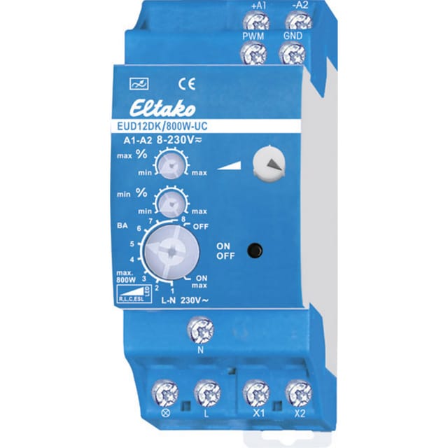 Eltako Universal-Dimmschalter mit Drehknopf EUD12DK/800W-UC