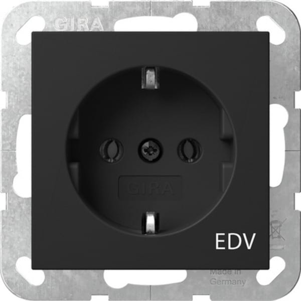 Gira Steckdose Aufdruck EDV Schwarz 4458005