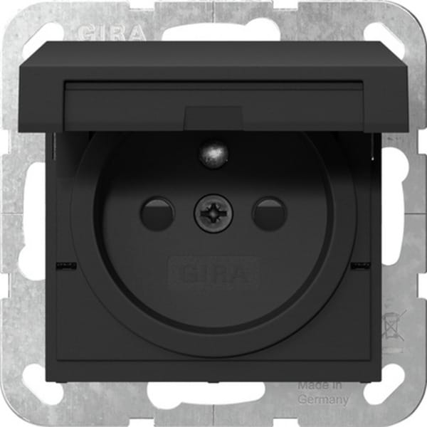 Gira Steckd. Erdstift KD+SH Schwarz 4488005