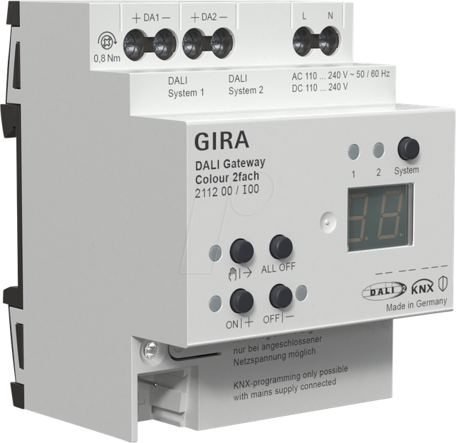 Gira DALI Gateway Colour 2f REG KNX Secure 211200