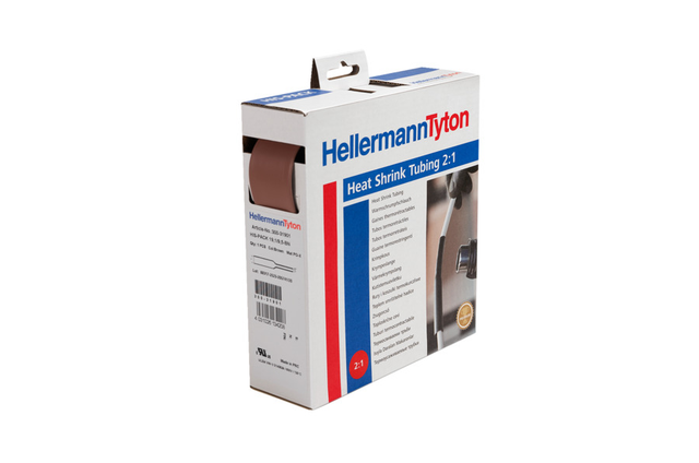 HellermannTyton Warmschrumpfschlauch 2:1 braun 5 m Rolle 300-31901(5)