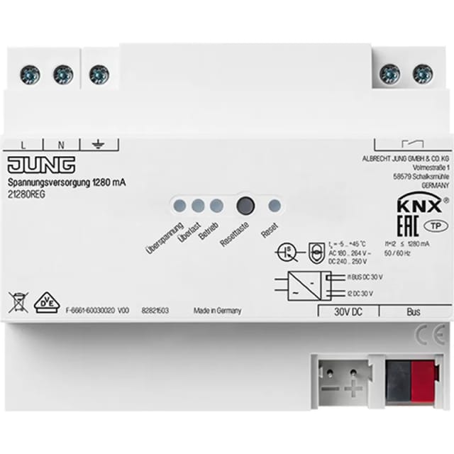 Jung Spannungsversorgung 1280mA, KNX 21280 REG