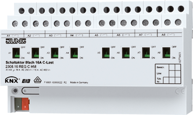 Jung KNX Schaltaktor 8-fach C-Last 2308.16 REGCHM