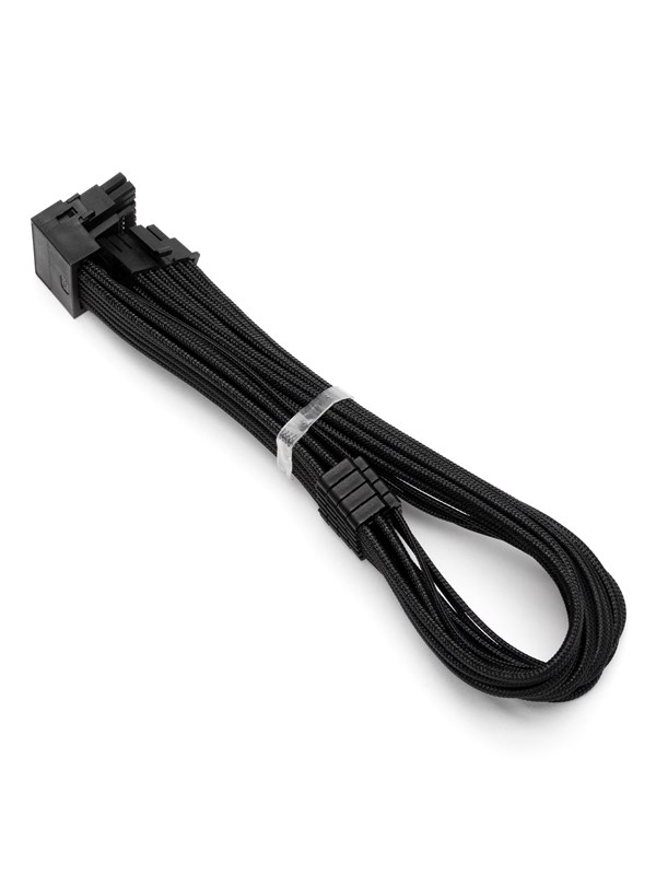 DUTZO Sleeved PCI-E 12V-2x6 Verlängerungskabel - lock pin up - Schwarz
