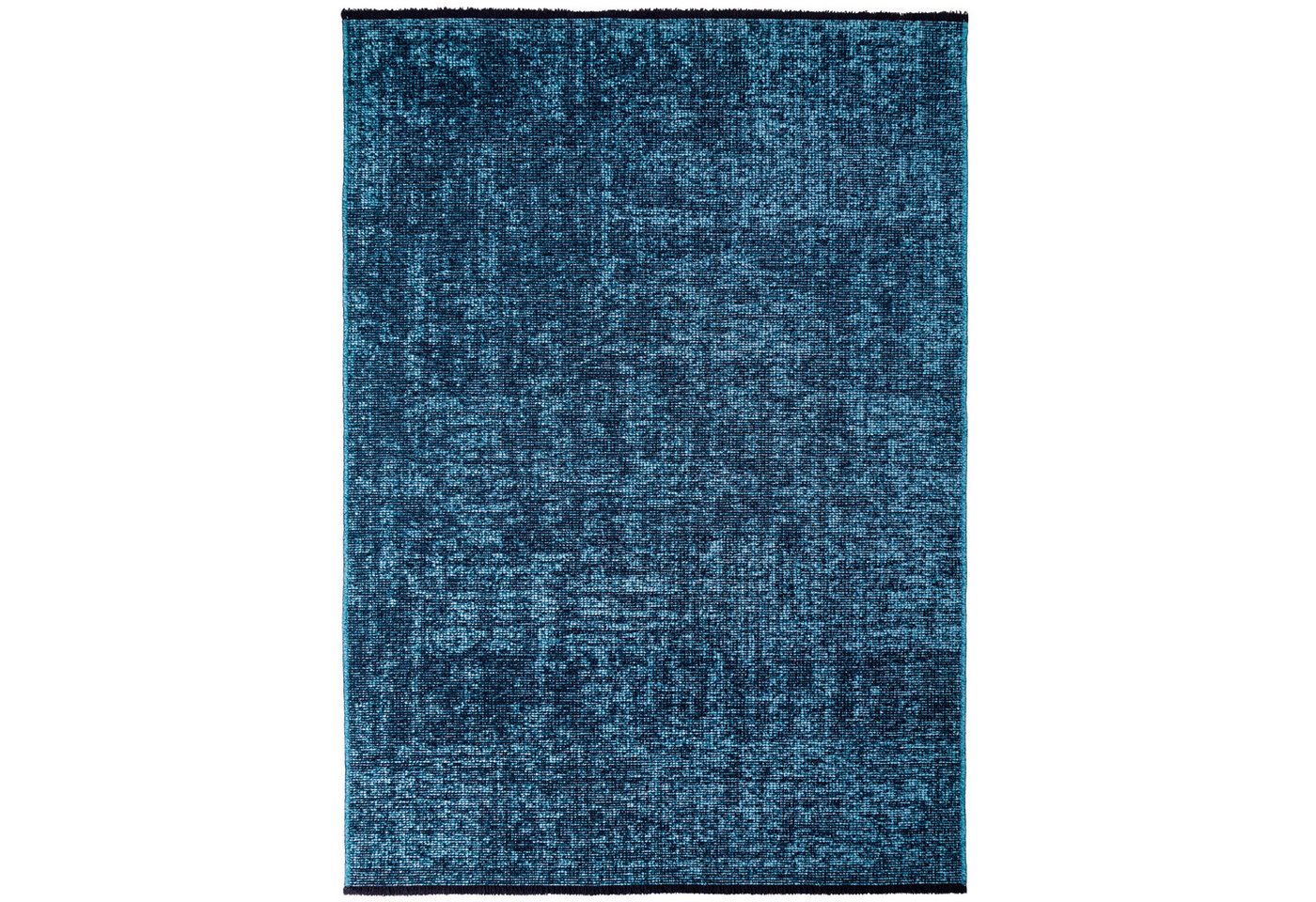 KADIMA DESIGN Wollteppich KOFEL Wohnzimmer Waschbar Schlafzimmer Wohnzimmerteppich Esszimmer, Läufer, Höhe: 9 mm, Blau, 80x150 cm, Modern Esszimmerteppich Einfarbig Uni Waschbar Bild 4