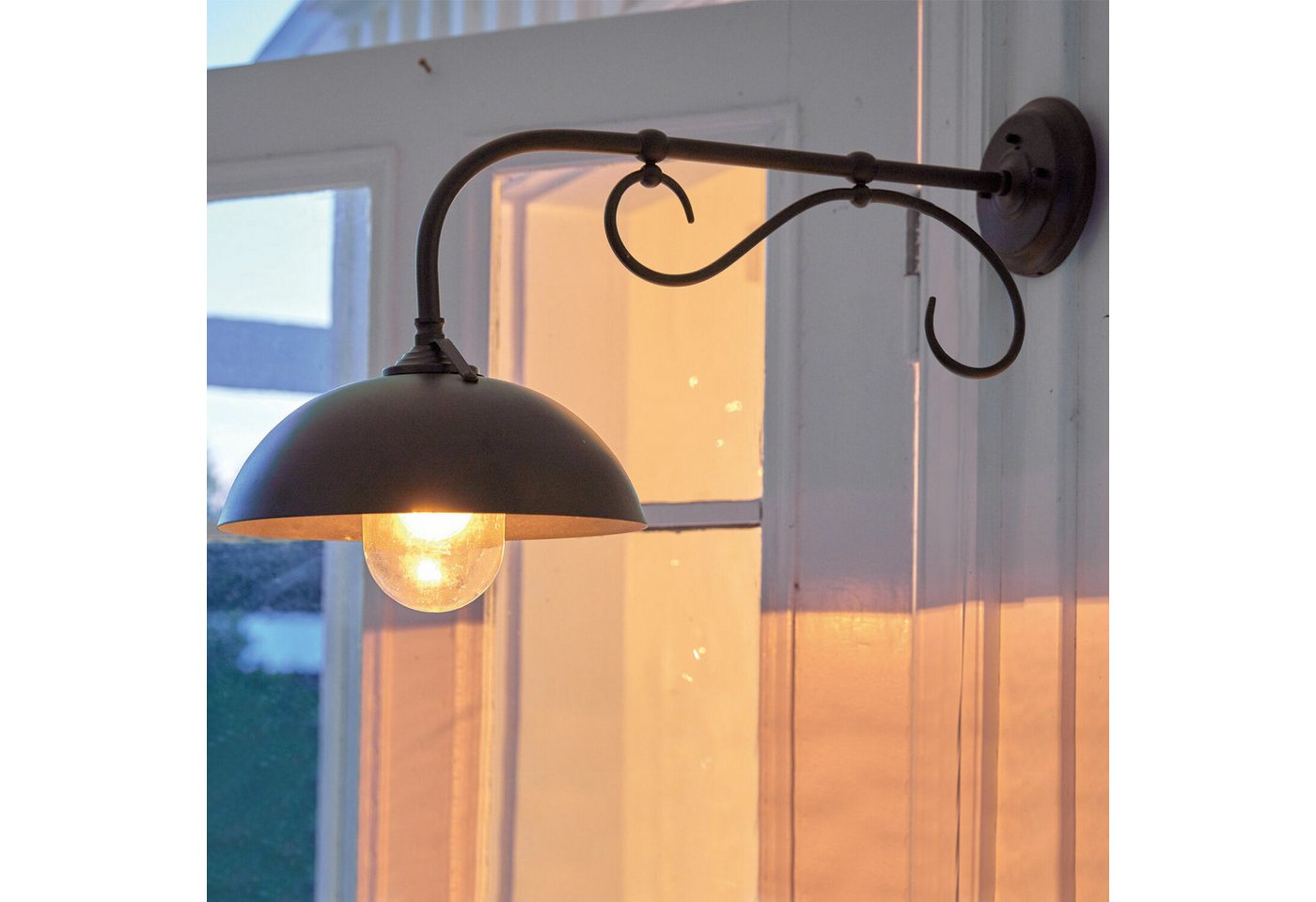 Mirabeau Außen-Wandleuchte Außenwandlampe Lupia schwarz
