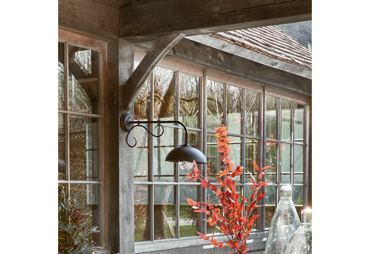 Mirabeau Außen-Wandleuchte Außenwandlampe Lupia schwarz Bild 2