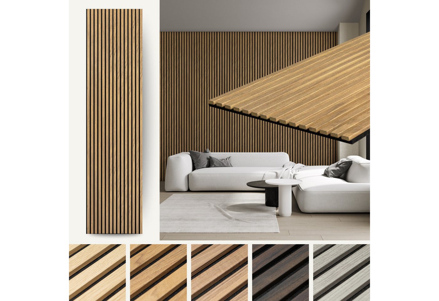 MTP Online-Shop GmbH Wandpaneel, Eiche Goldbraun - 240x60cm, Schallabsorption & modernes Design, BxL: 60x240 cm, 1,44 qm Bild 4
