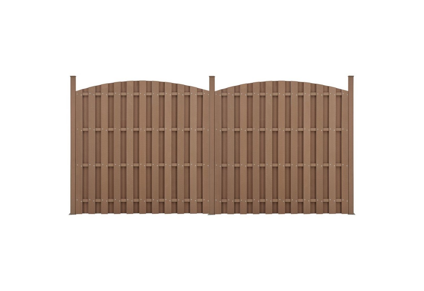 neu.holz Sonnenschutz, blickdicht, WPC Gartenzaun Sichtschutz Windschutz Braun 185 x 376 cm