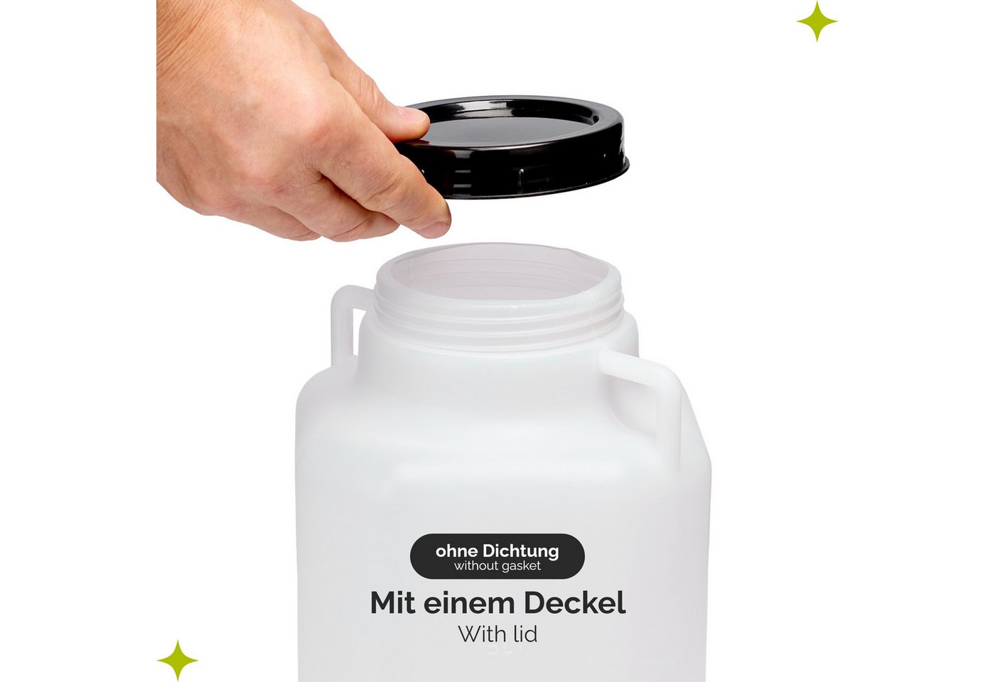 Garronda Regentonne Set BPA-freies quadratisches Fass Behälter mit Deckel GD-0134, 5 l, (2-tlg), BPA-Frei