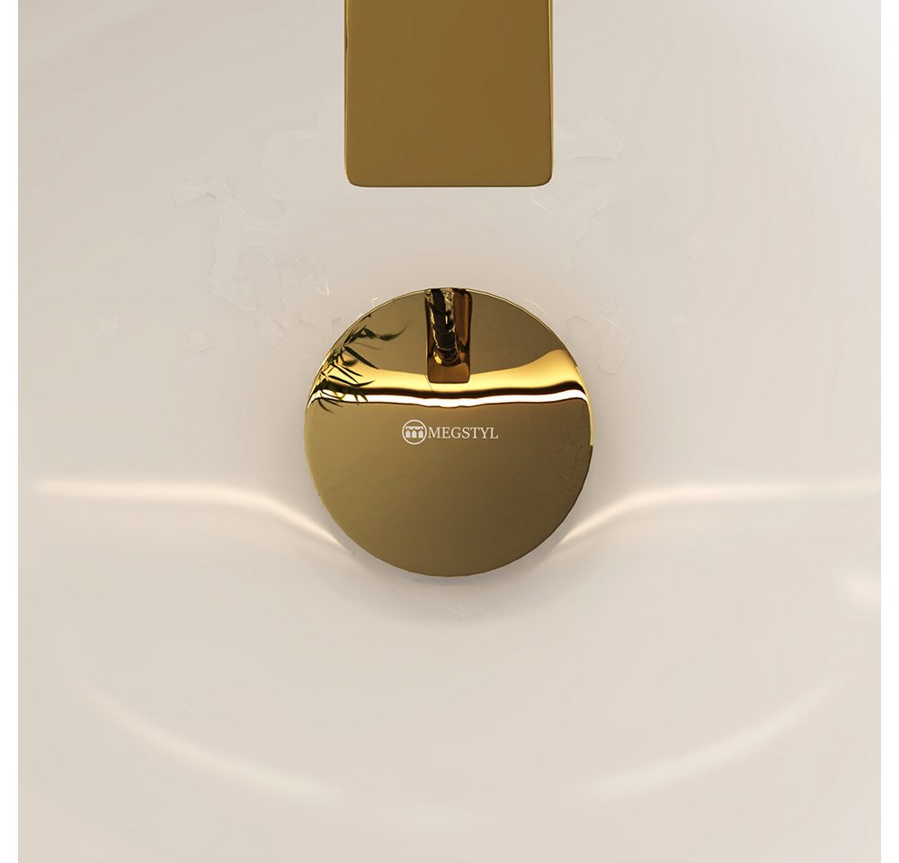 Lomadox Ablaufgarnitur FAUCET-140 Edelstahl Click-Clack Ablaufventil in Goldfarben, glänzend