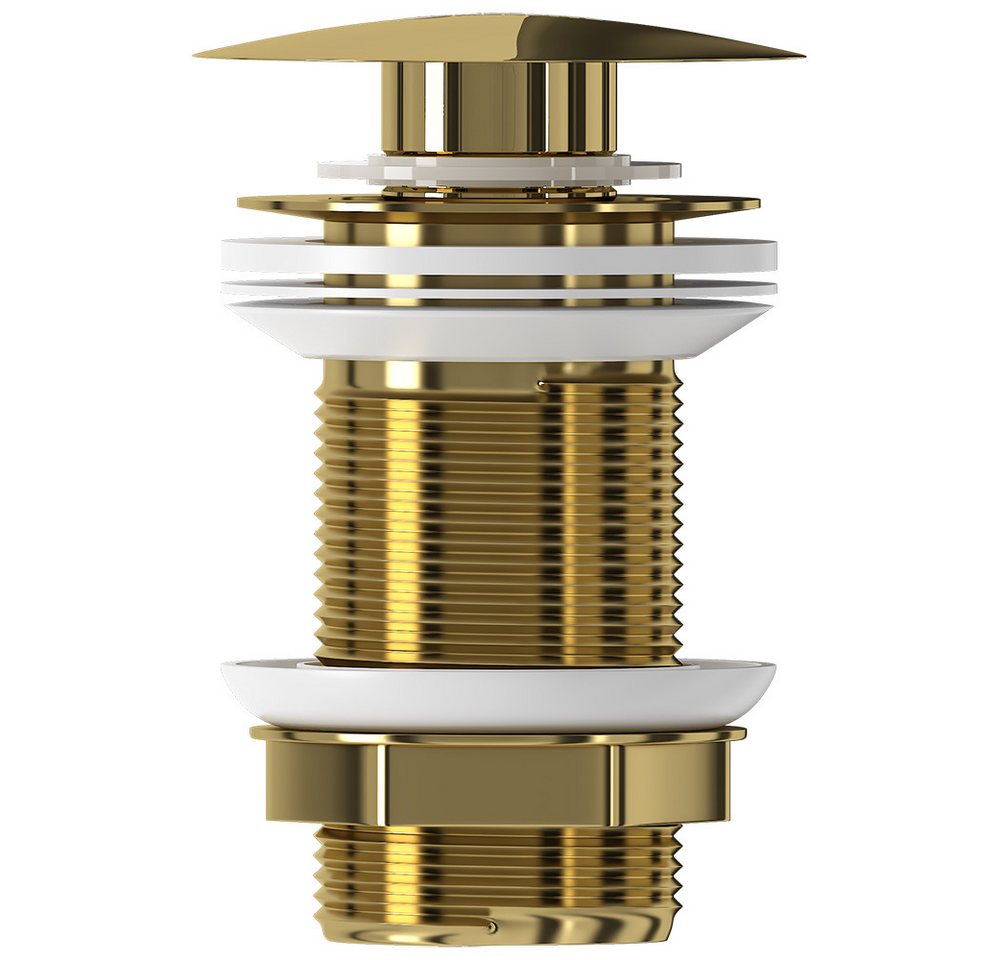 Lomadox Ablaufgarnitur FAUCET-140 Edelstahl Click-Clack Ablaufventil in Goldfarben, glänzend Bild 3