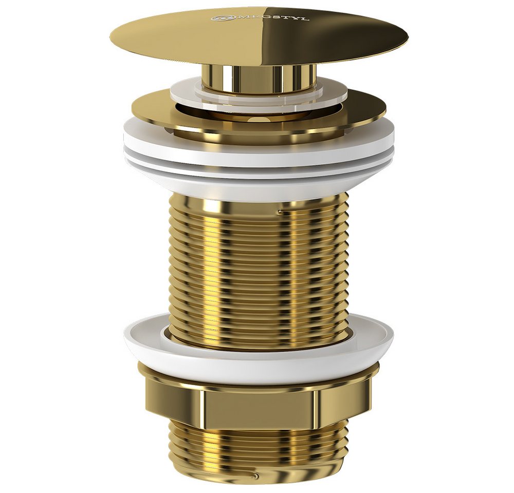 Lomadox Ablaufgarnitur FAUCET-140 Edelstahl Click-Clack Ablaufventil in Goldfarben, glänzend Bild 5