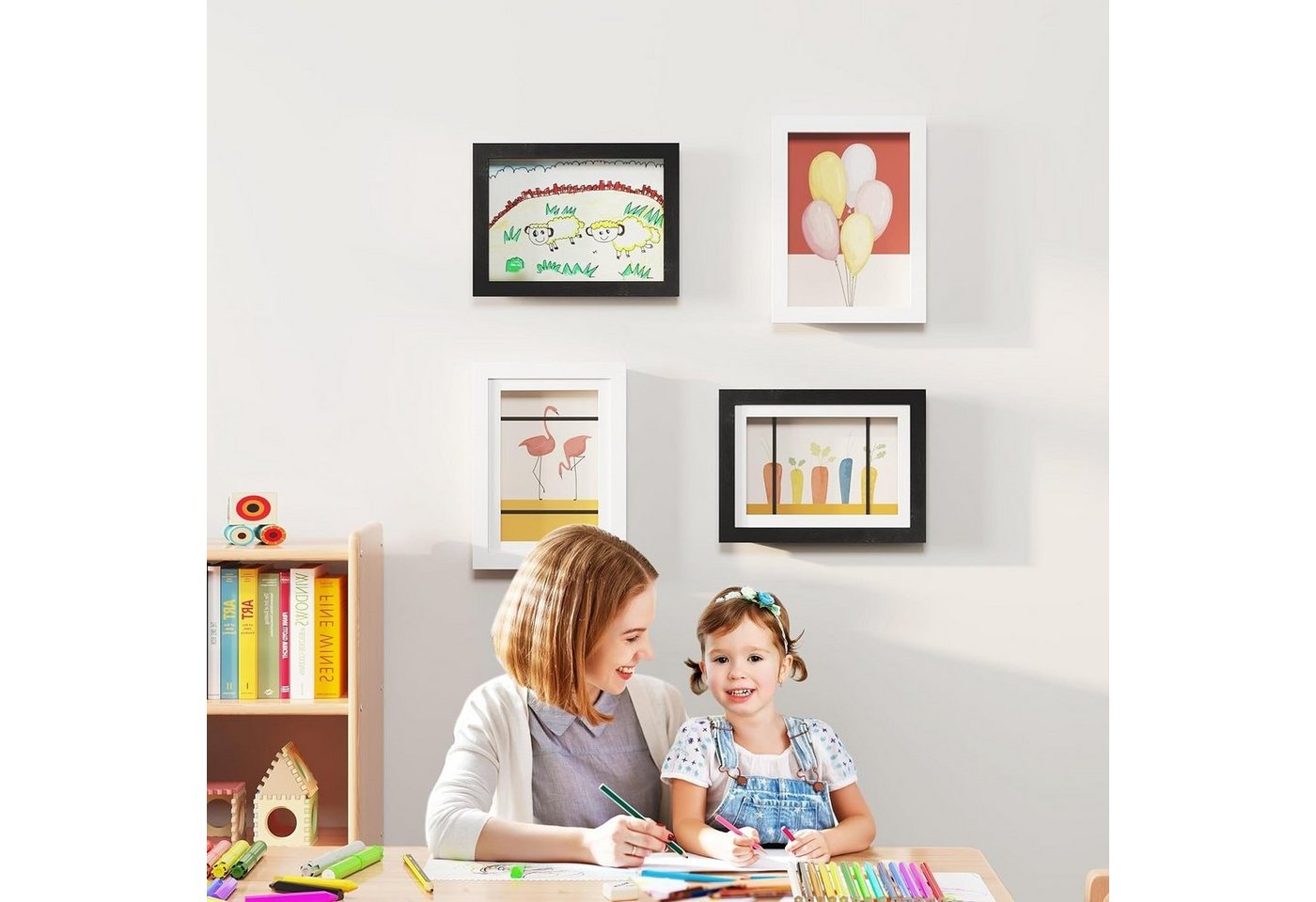 EUGAD Bilderrahmen-Set, (4 St), 3D Bilderrahmen zum Befüllen, A4 Objektrahmen Bild 2