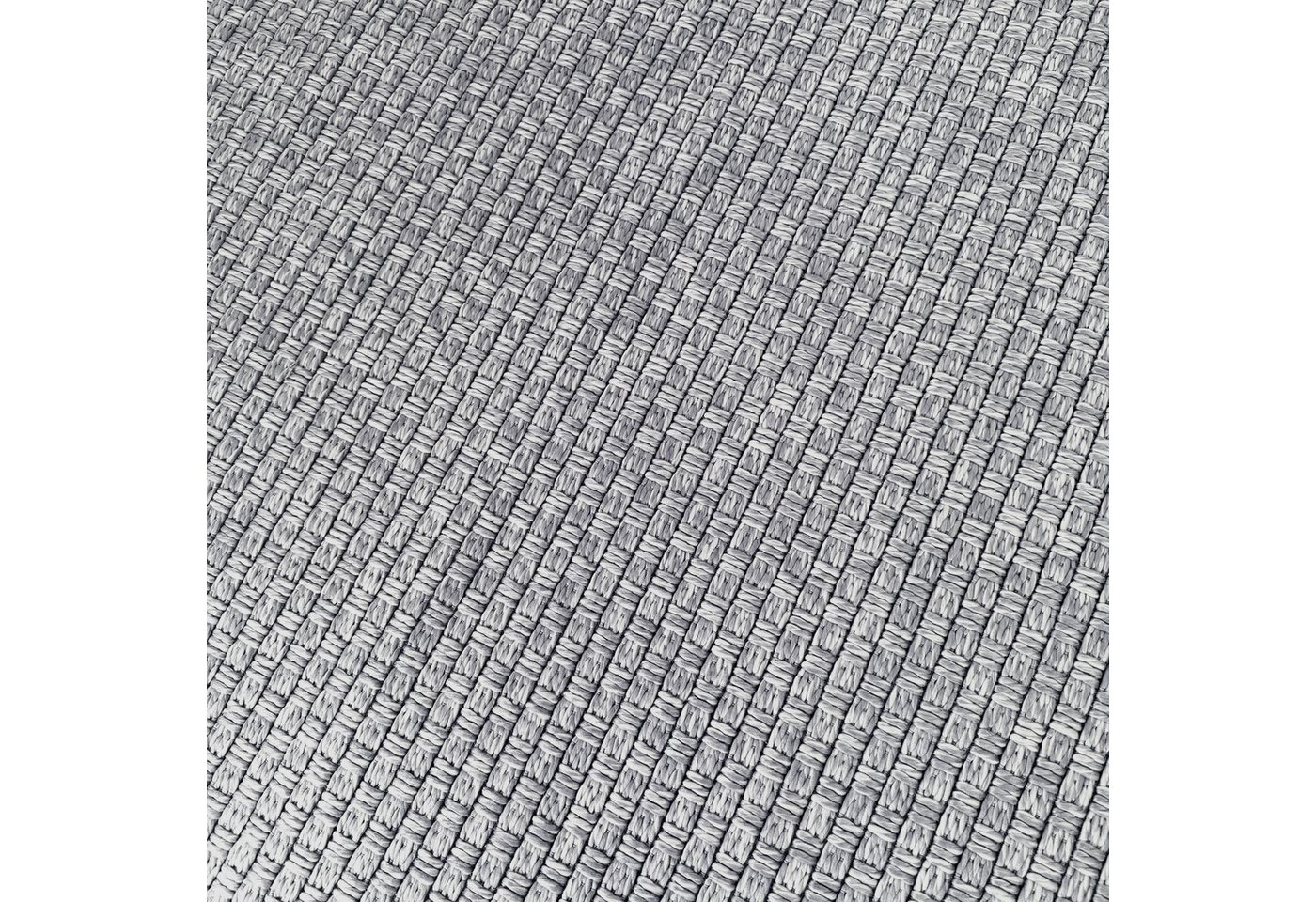 Carpetia Outdoorteppich Außenteppich Balkon wetterbeständig flachgewebe unifarben in grau, rechteckig Bild 5