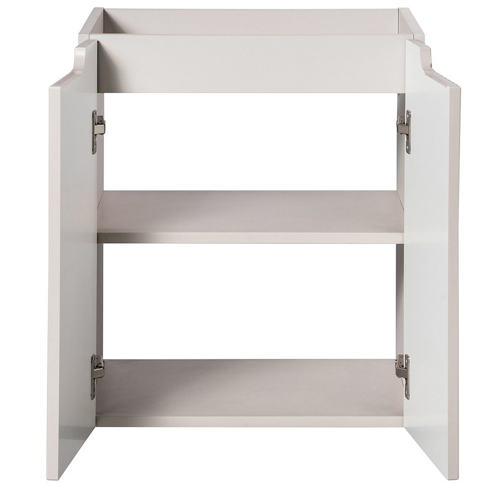 Lomadox Unterschrank NEWPORT-56-CASHMERE Waschtischunterschrank, kaschmir mit gerillter Front, ca. 50/57/39cm