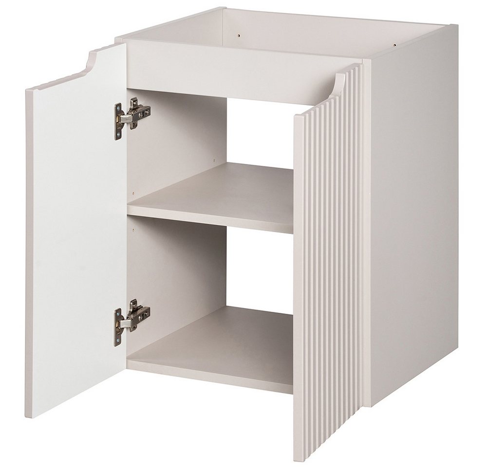 Lomadox Unterschrank NEWPORT-56-CASHMERE Waschtischunterschrank, kaschmir mit gerillter Front, ca. 50/57/39cm Bild 2