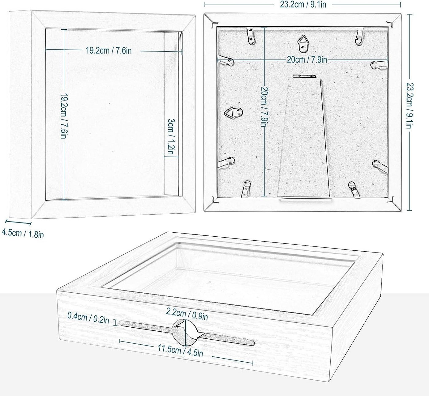 EUGAD Bilderrahmen, (Set, 2 St), 3D Bilderrahmen Objektrahmen MDF-Holzrahmen Bild 5