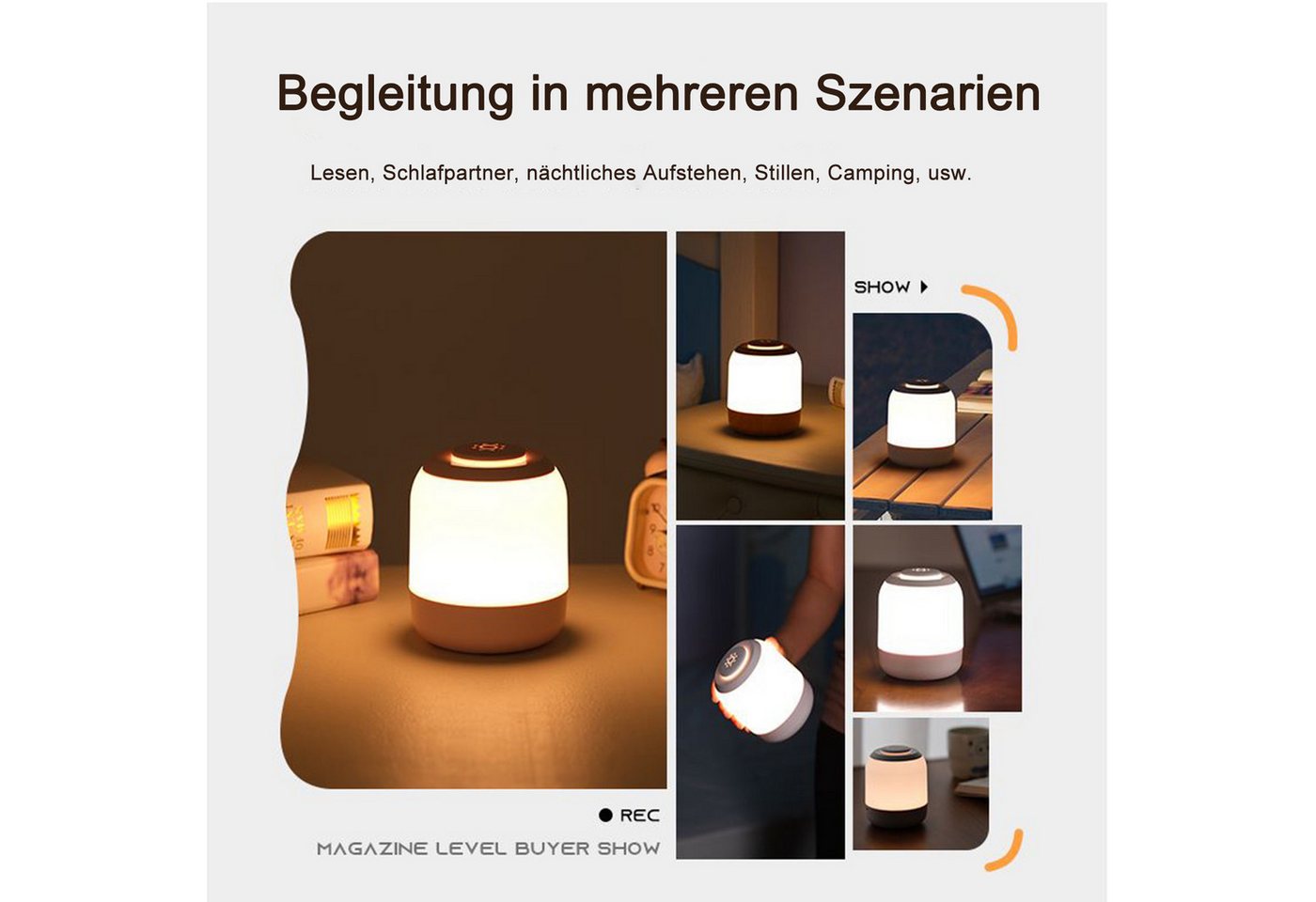 Vornix LED Nachtlicht LED Nachtlicht Touch Nachttischlampe,wiederaufladbares Nachtlicht, LED fest integriert, langer Betrieb, RA80 Stimmungslicht für Schlafzimmer Kinderzimmer Bild 5