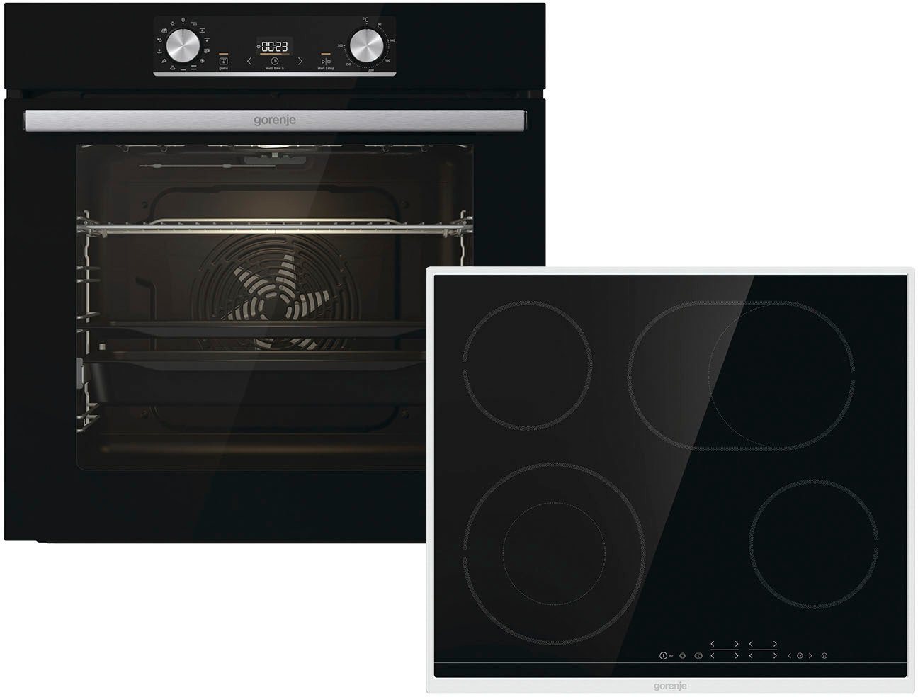 GORENJE Backofen-Set Steam Set, mit 1-fach-Teleskopauszug, Aqua Clean, AirFry-Funktion
