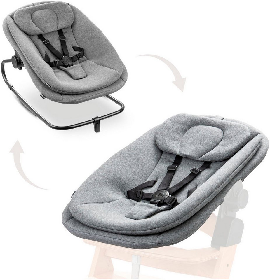 Hauck Babywippe Highchair Bouncer, Dark Grey Melange, für Alpha+, Beta+, Arketa