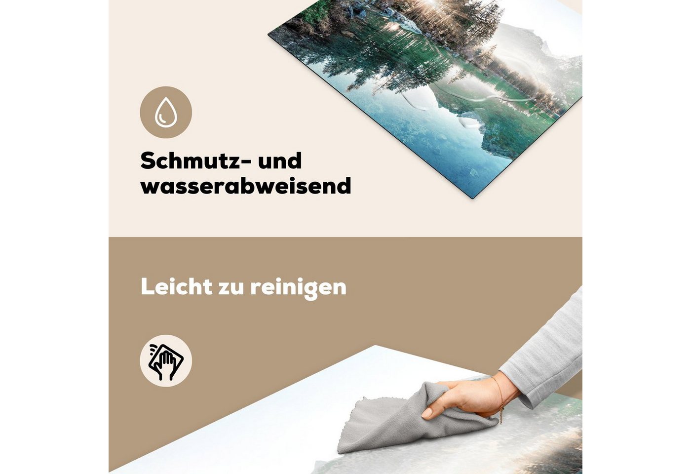 MuchoWow Herd-Abdeckplatte Natur - Bäume - Berge - See, Vinyl, (1 tlg), Abdeckung Induktionskochfeld Schutzmatte, Küche Deko, 65x52 cm Bild 2
