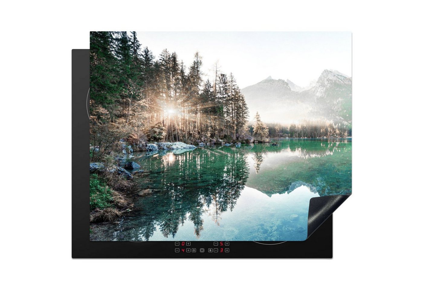 MuchoWow Herd-Abdeckplatte Natur - Bäume - Berge - See, Vinyl, (1 tlg), Abdeckung Induktionskochfeld Schutzmatte, Küche Deko, 65x52 cm Bild 3