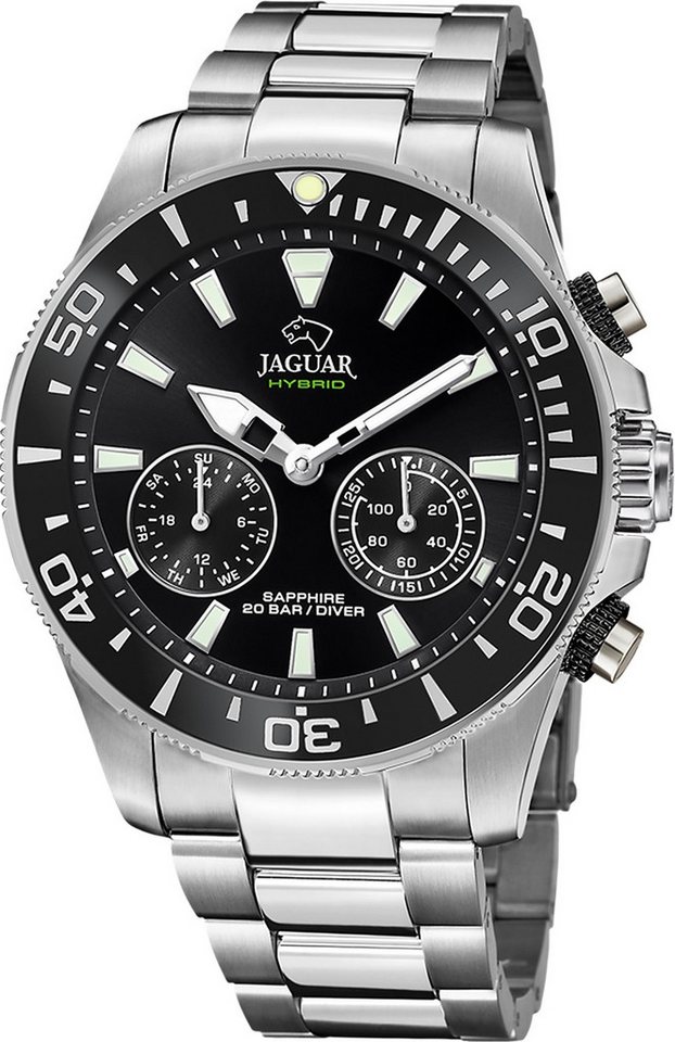 JAGUAR Multifunktionsuhr Jaguar Herrenuhr Edelstahl silber Jaguar, (Multifunktionsuhr), Herren Armbanduhr rund, Edelstahlarmband silber Bild 3