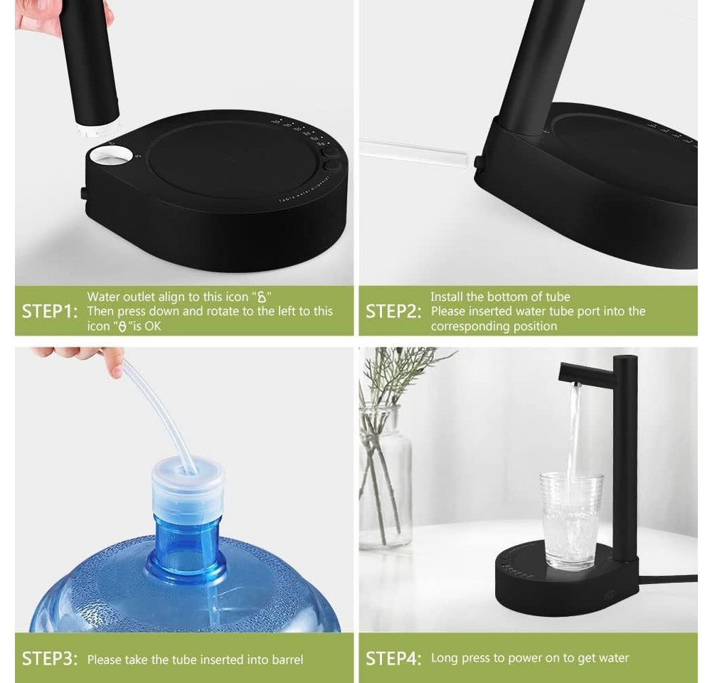 feinlux Getränkespender Elektrischer Desktop Wasserflaschen Pumpe Wasserspender, Geeignet für den täglichen Gebrauch, z. B. zum Nachfüllen von Wasser Bild 2