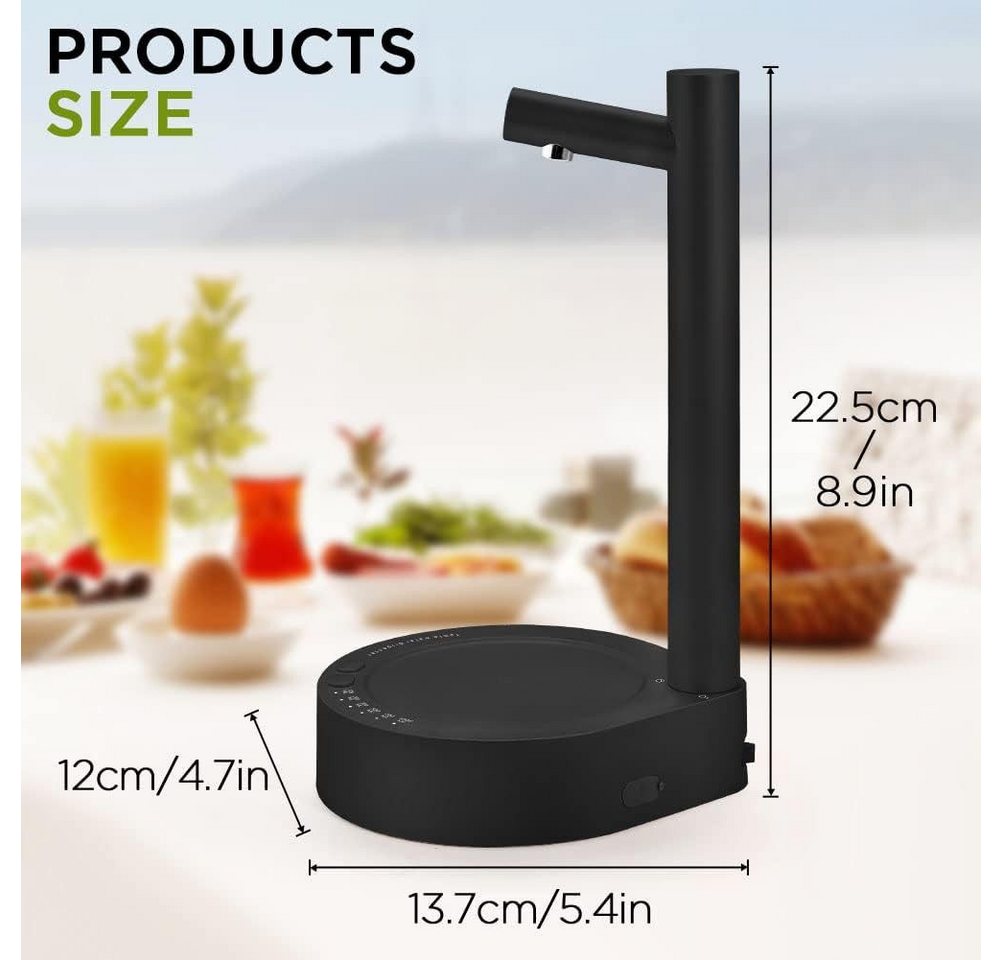 feinlux Getränkespender Elektrischer Desktop Wasserflaschen Pumpe Wasserspender, Geeignet für den täglichen Gebrauch, z. B. zum Nachfüllen von Wasser Bild 3