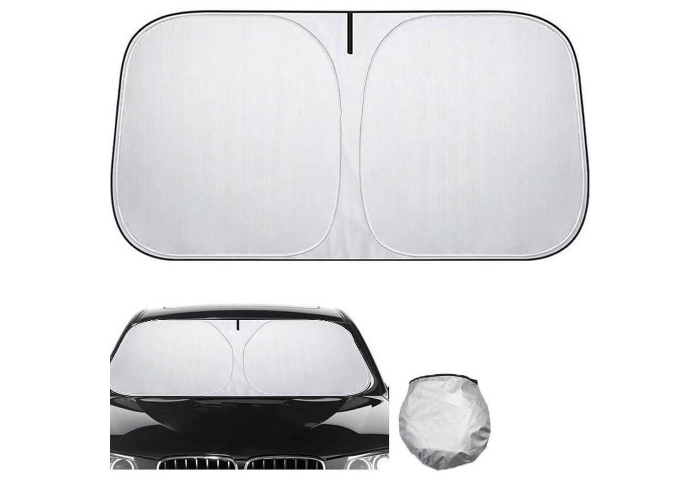LuxusKollektion Frontscheibenabdeckung Sonnenschutz Auto Frontscheibe 140x70 cm Silber UV-Blocker Bild 4