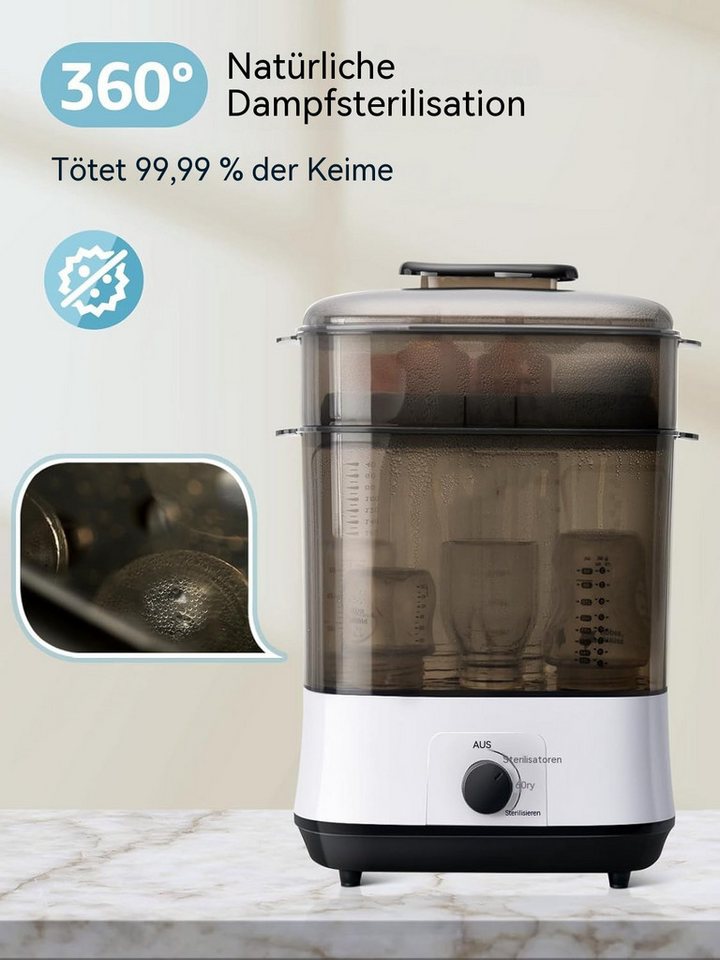TWUFY Babyflaschenwärmer 2026 Modell 4-in-1 Babyflaschenwärmer Sterilisator Große Kapazität, Für 8 Flaschen und Schnuller Für Babyflaschen, Milchpumpenteile Bild 2