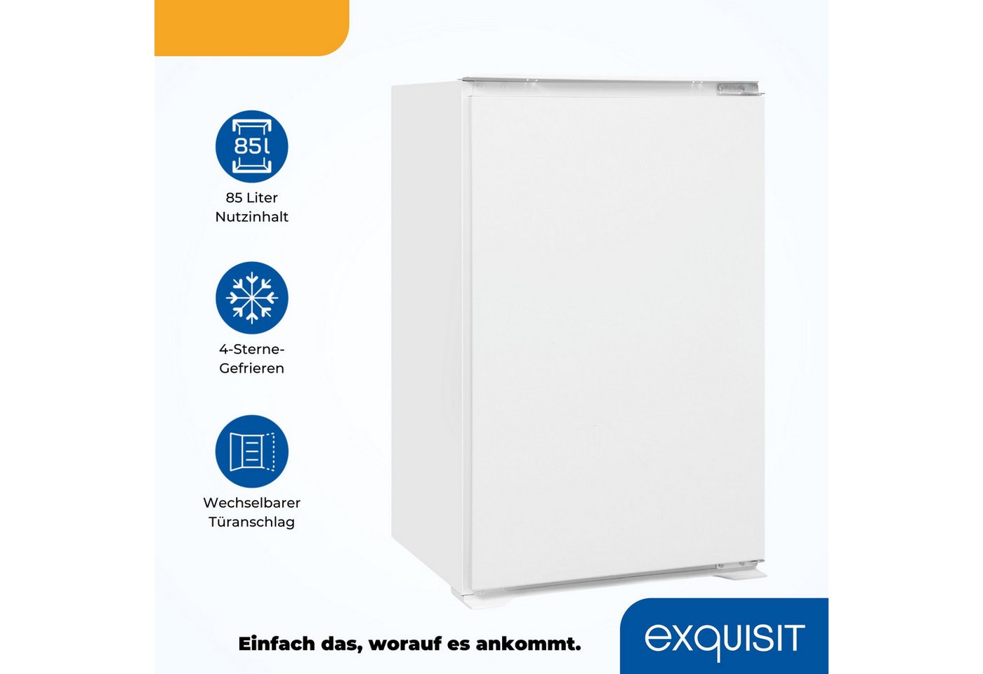 exquisit Gefrierschrank GS81-050C weiss, 84.5 cm hoch, 54.9 cm breit, wechselbarer Türanschlag, No-Frost, 85 Liter Nutzinhalt Bild 3