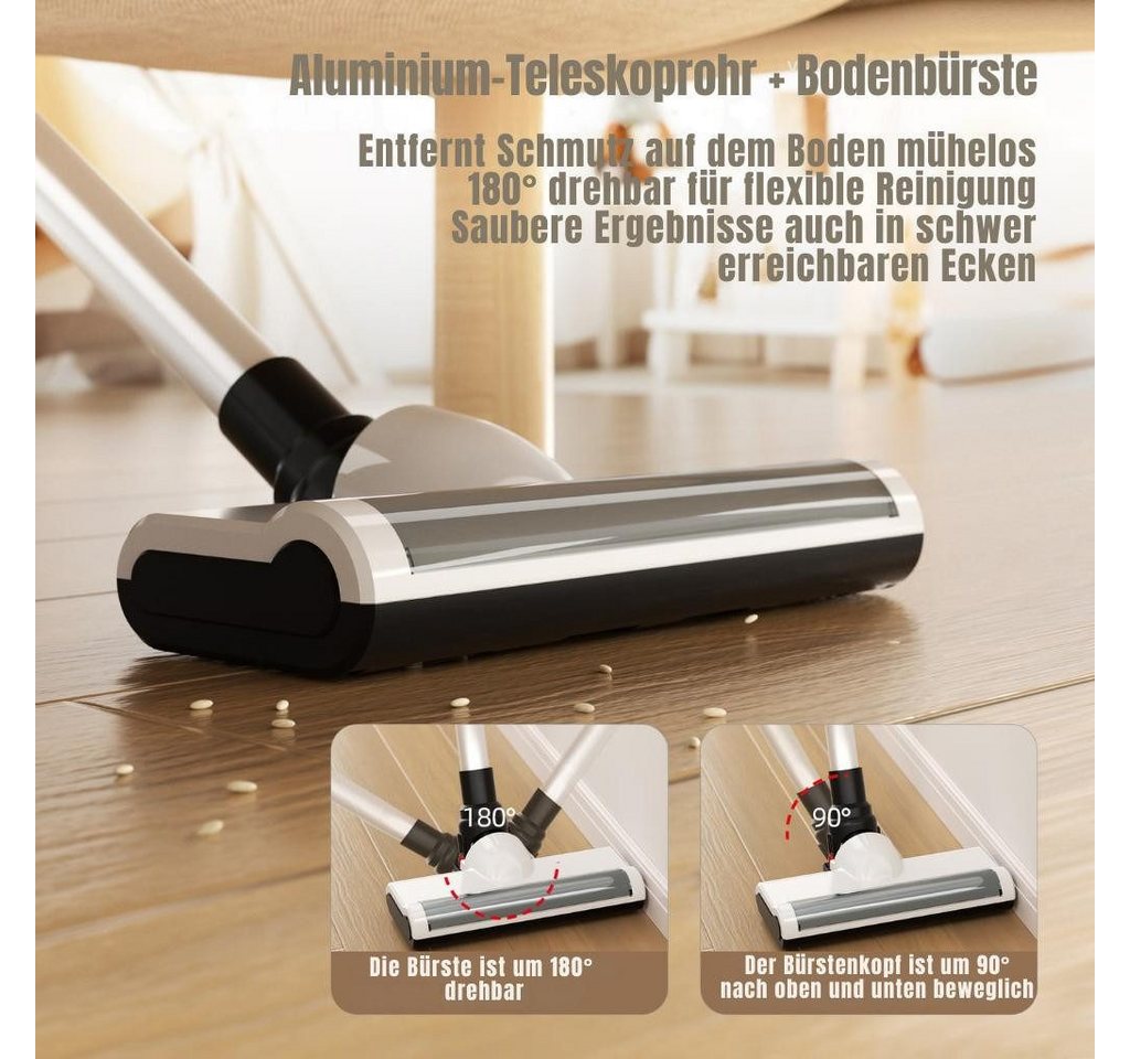 Goldstern-Tech Stielstaubsauger, beutellos, 2 in 1 Staubsauger, HEPA-Filter & bis zu 30 Min. Akkulaufzeit Bild 2