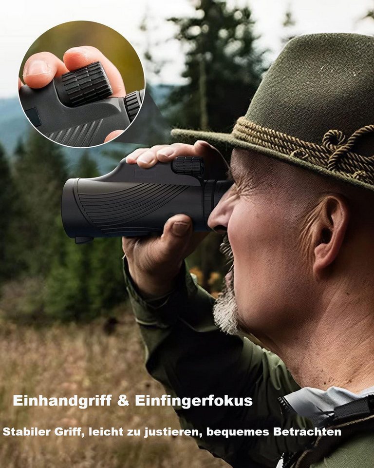 TWUFY Monokulares Teleskop 10x42, Hochauflösendes für Erwachsene Jagen Monokular (BAK4-Prisma & FMC-Objektiv, Vogelbeobachtung Wandern) Bild 2