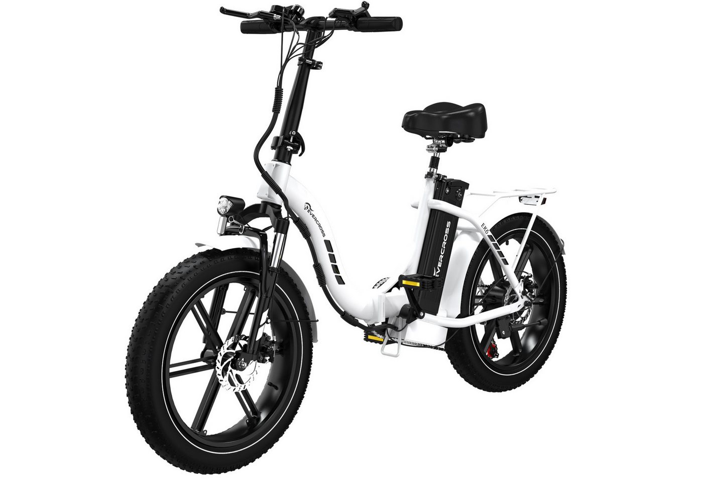 EVERCROSS TECH E-Bike 20×4.0 Fatbike, 7-Gang Shimano, 48V 18Ah abnehmbarer Akku 130km, Heckmotor, 864 Wh, NFC+App Entsperrung, 250W Motor Elektrofahrräder für Damen und Herren Bild 3