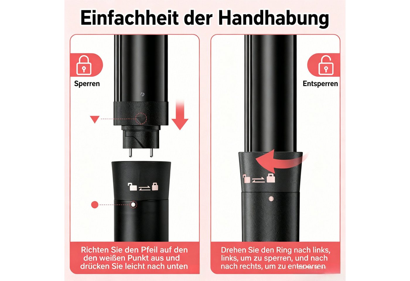 AIBISTAR Lockenstab 5-in-1 Multifunktion Lockenstylist, 5 Größen, 80–230°C, 30s Aufheizung, 9-28mm, 3 Temperaturbereiche – für feines/normales/dickes Haar