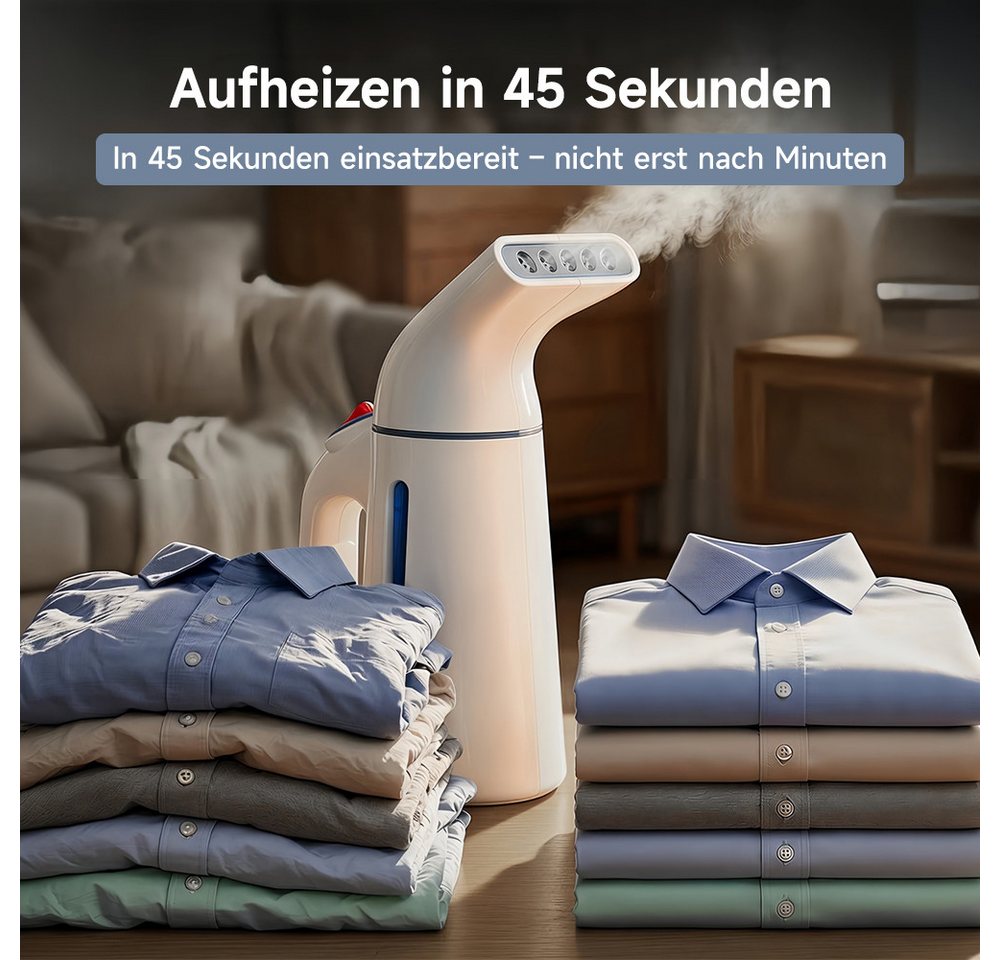 CUISYNC Dampfglätter GY-169 Hand-Dampfglätter 700 W, 45 Sek., 120 ml, für Reise & Büro, 700 W, 120 ml tragbarer Kleidungsdampfer, auslaufsicheres Design