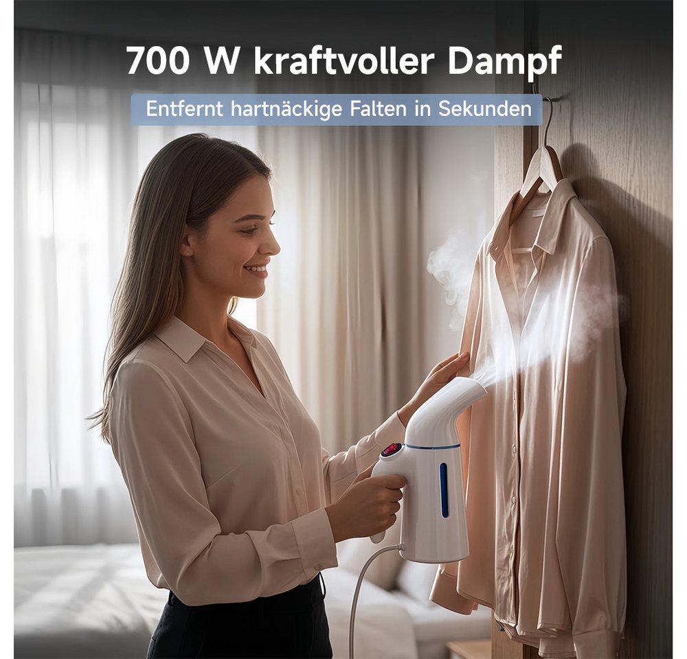 CUISYNC Dampfglätter GY-169 Hand-Dampfglätter 700 W, 45 Sek., 120 ml, für Reise & Büro, 700 W, 120 ml tragbarer Kleidungsdampfer, auslaufsicheres Design Bild 5