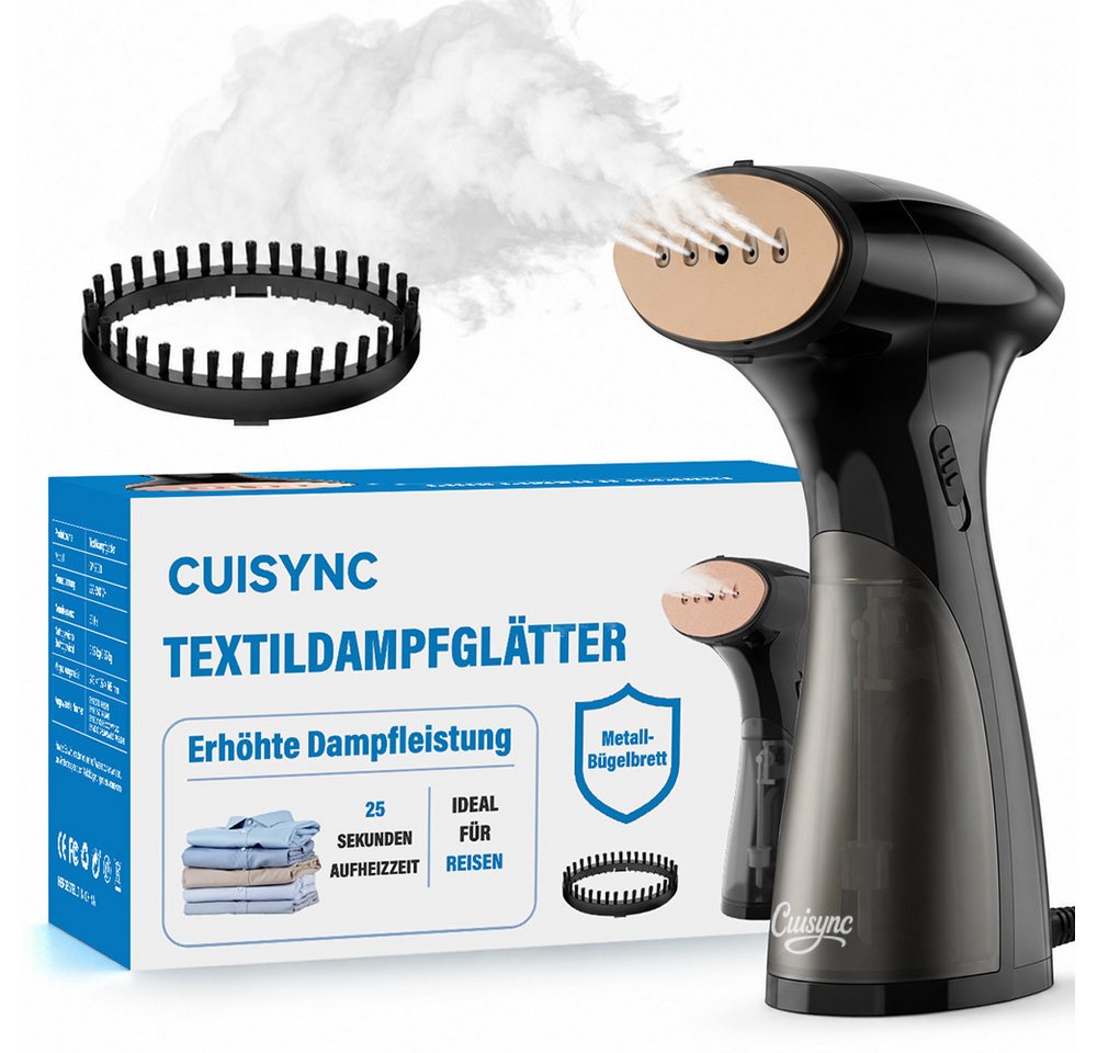 CUISYNC Dampfglätter GY-2000 Hand-Dampfglätter 1600 W, 10 Sek., 150 ml, Reise & Büro, 1600 W, 1600 W starker Dampf, 150 ml Wassertank, vertikal und horizontal