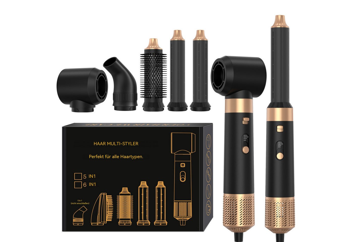 SeeCherish Haartrockner 6-in-1 Hochgeschwindigkeits-Luftstyler, 1600 W, Multifunktions-Haarbürste zum Trocknen, Glätten & Locken Bild 4