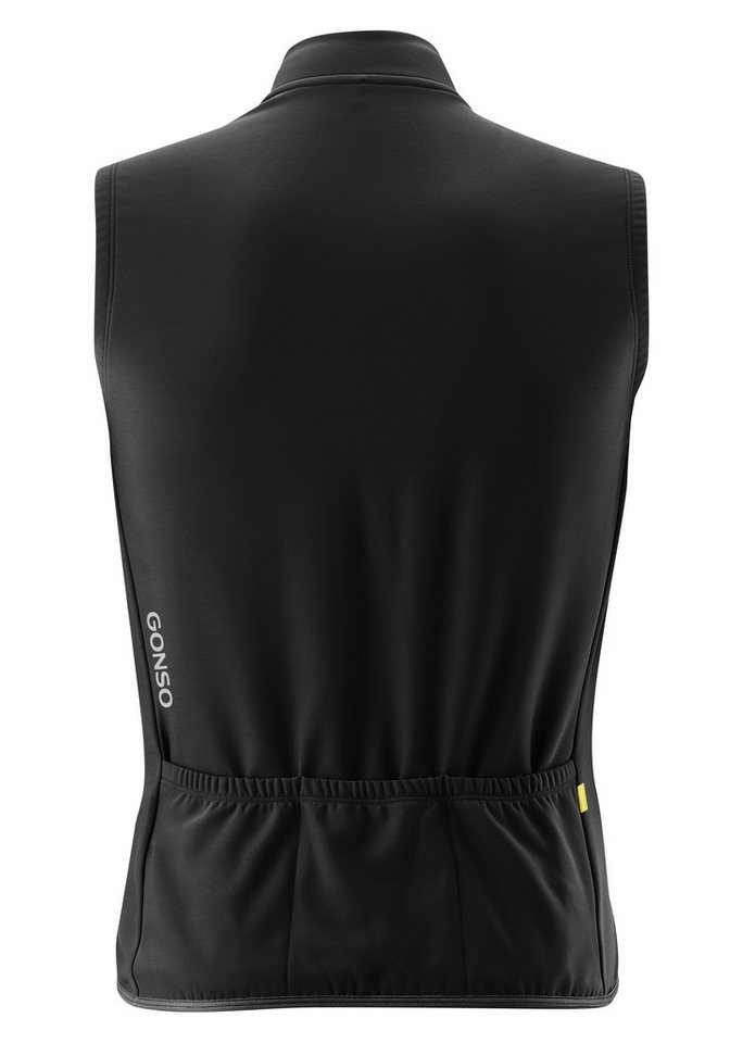 Gonso Funktionsweste Road Vest Therm Herren Weste mit Rückentasche, atmungsaktive Radweste, Tight Fit