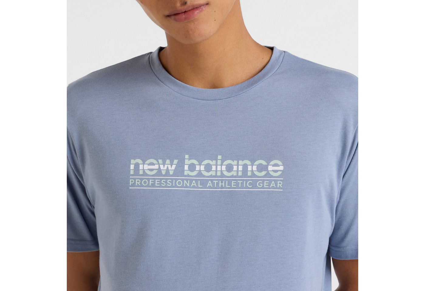New Balance Laufshirt Heathertech Athletic Gear T-Shirt für Laufen und Fitness, in den Größen S bis XXL erhältlich
