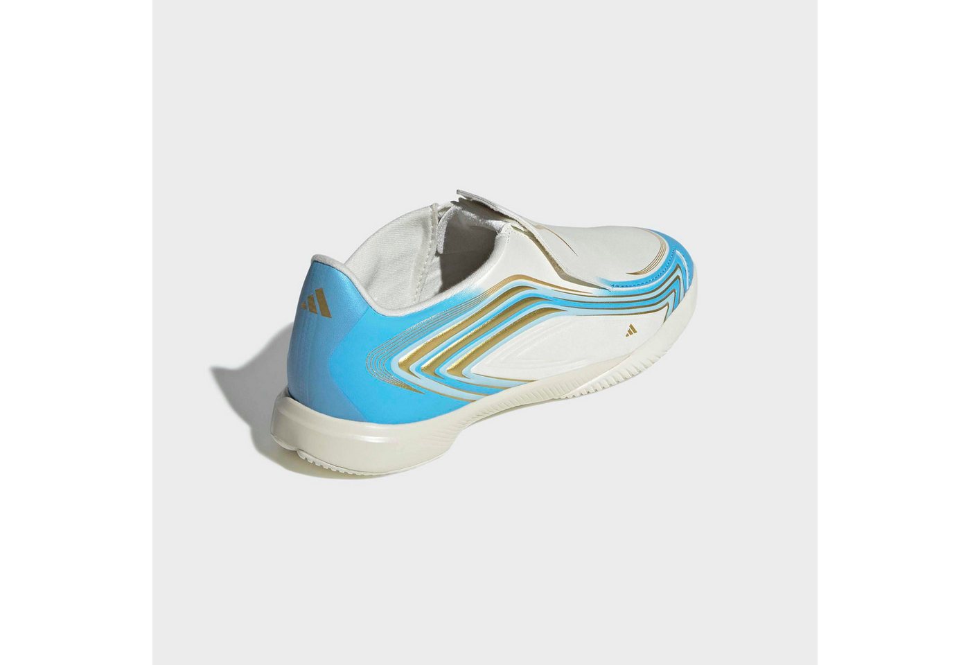 adidas Performance F50 MESSI LEAGUE KIDS, HALLENBÖDEN, OHNE SCHNÜRSENKEL Fußballschuh für Hallenboden, für Jugendliche & Kinder