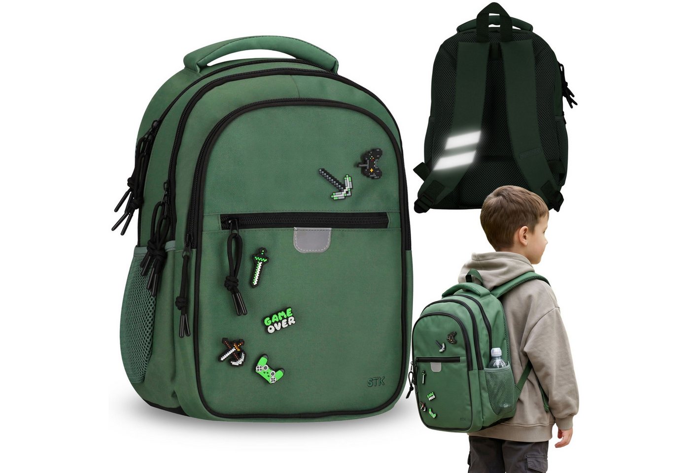 Pixel Schulrucksack Pixel Schulrucksack Jungen verstärkt mit Reflektoren 24 L Bild 2