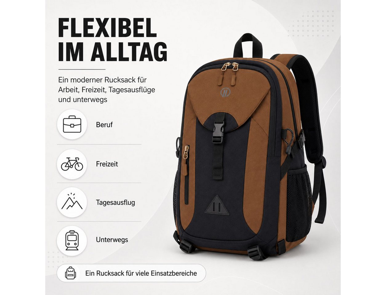 HELLSER Freizeitrucksack Outdoor Rucksack 30L für Wandern, Freizeit & Ausflüge, Wasserabweisend, gepolstert, 52x32x20cm Bild 2