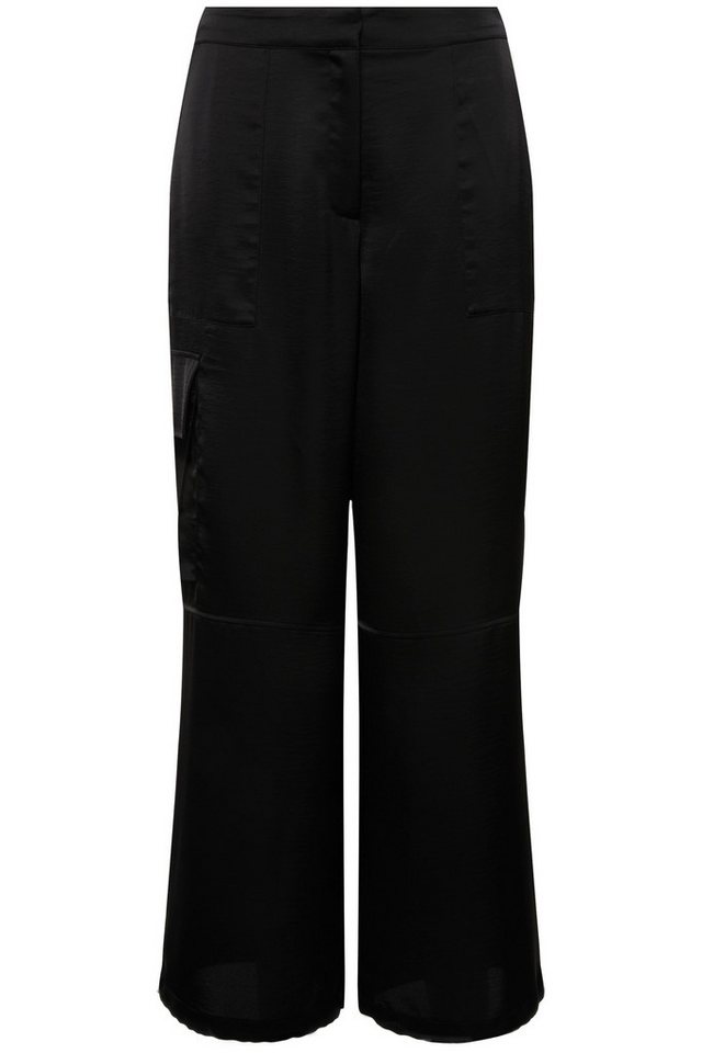 Ulla Popken Funktionshose Satin-Cargohose Mary weites gerades Bein Bild 2