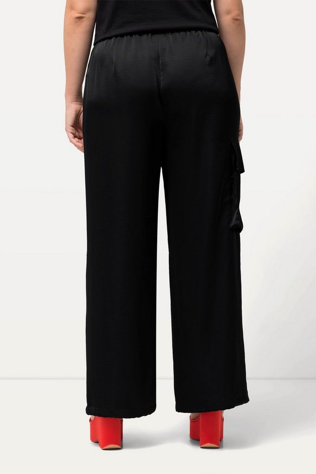 Ulla Popken Funktionshose Satin-Cargohose Mary weites gerades Bein Bild 3
